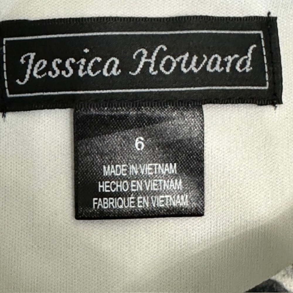 Jessica Howard White Floral Bell Sleeve Sheath‎ Dress Party Cocktail SZ 6 - Picture 12 of 12
